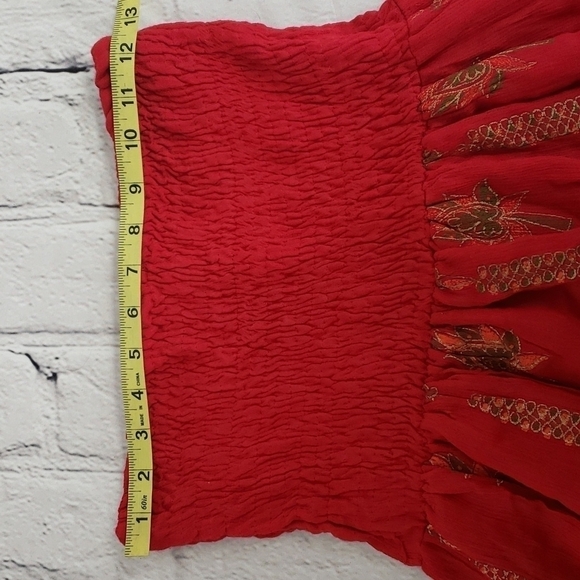 Cassee's Rayon Tube Halter Dress Sequins Red Orange Green M EUC - Picture 9 of 16